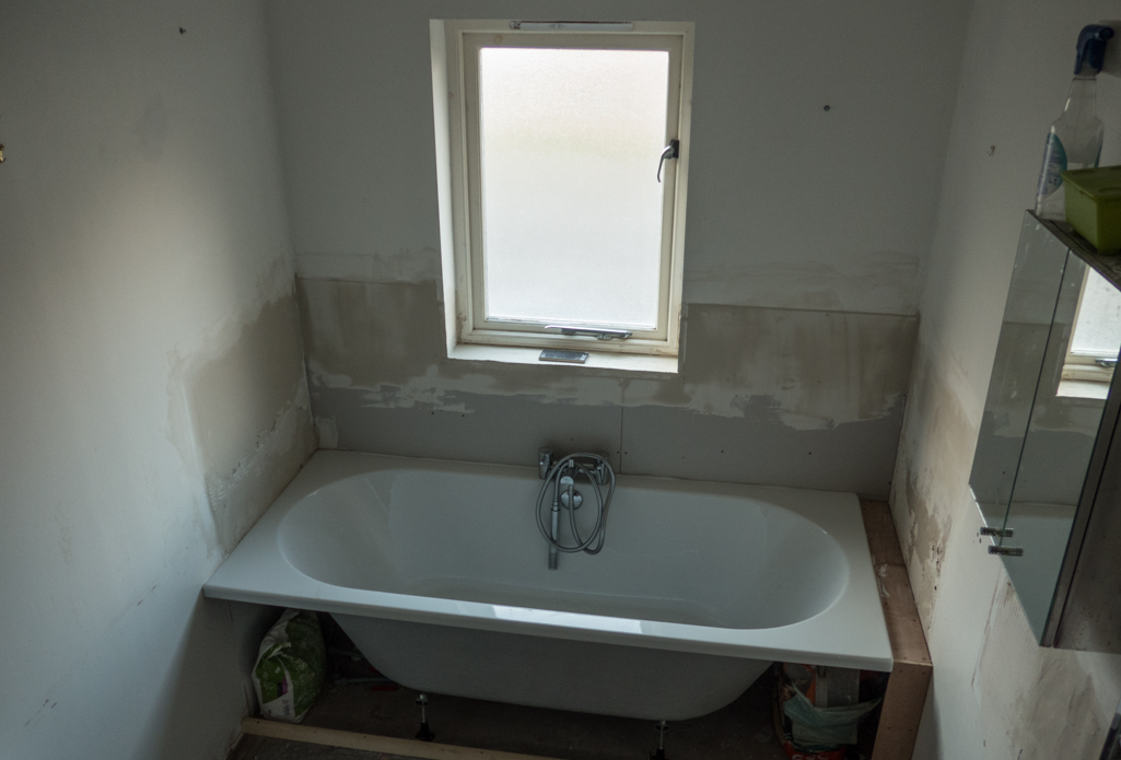 Monday March 2nd (2015) new bathroom under way... align=