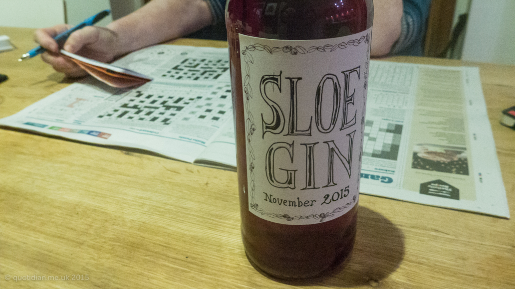 Wednesday December 16th (2015) this years sloe gin align=