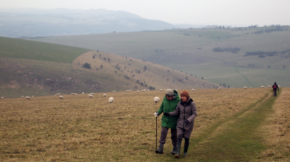 Monday February 11th (2013) walking up to mount caburn align=