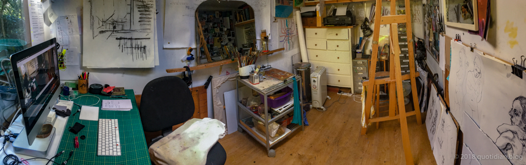 Friday October 12th (2018) my chaotic studio at the moment align=