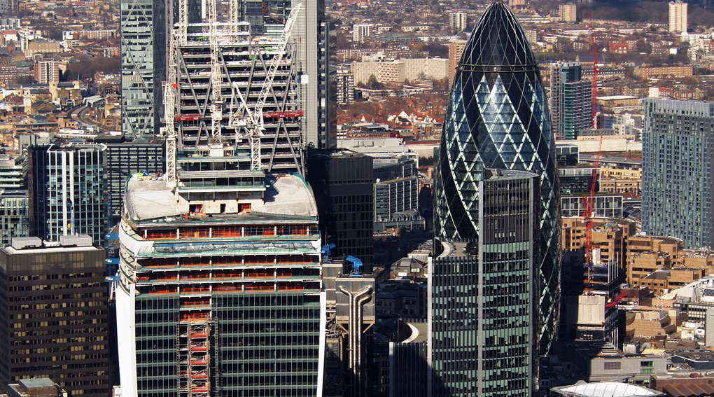 Sunday March 17th (2013) walkie-talkie and gherkin from above align=