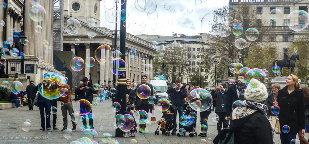 Tuesday November 10th (2015) bubbles in trafalgar square align=