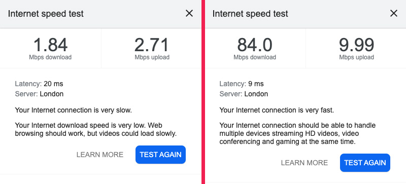 Friday July 9th (2021) broadband speed align=