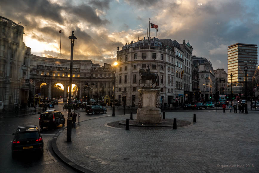 Tuesday January 16th (2018) admiralty arch sunset align=