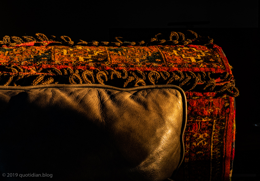 Friday December 27th (2019) carpet bag, cushion, sunlight align=