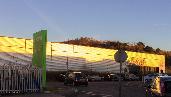 low sun on warehousing